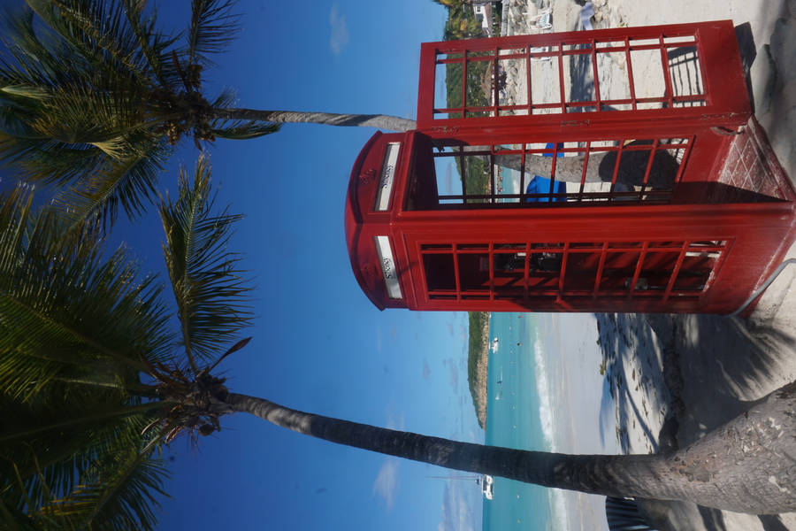 Red Phone Booth Antigua And Barbuda Wallpaper