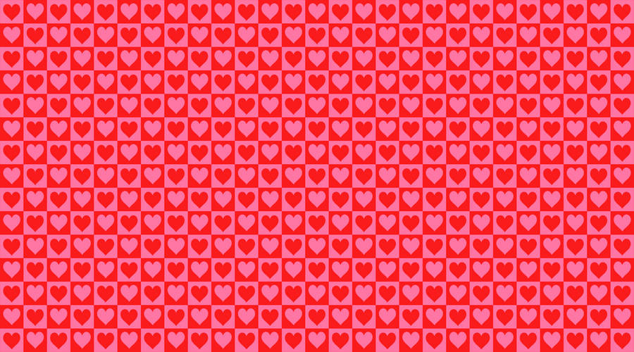 Red Pink Seamless Hearts Valentines Desktop Wallpaper