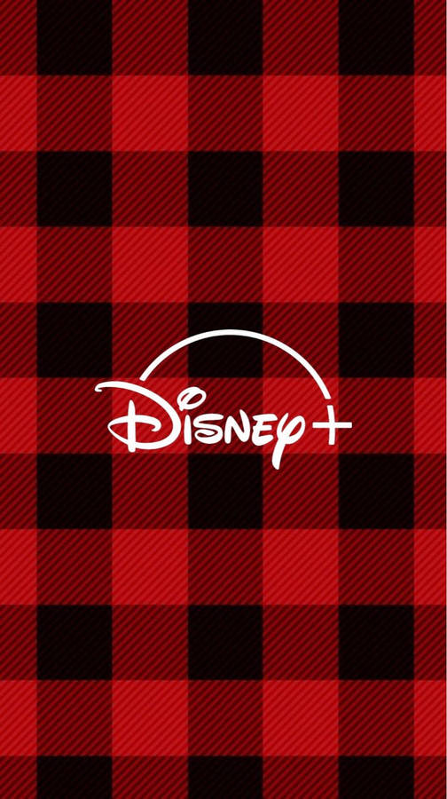 Red Plaid Disney Logo Wallpaper