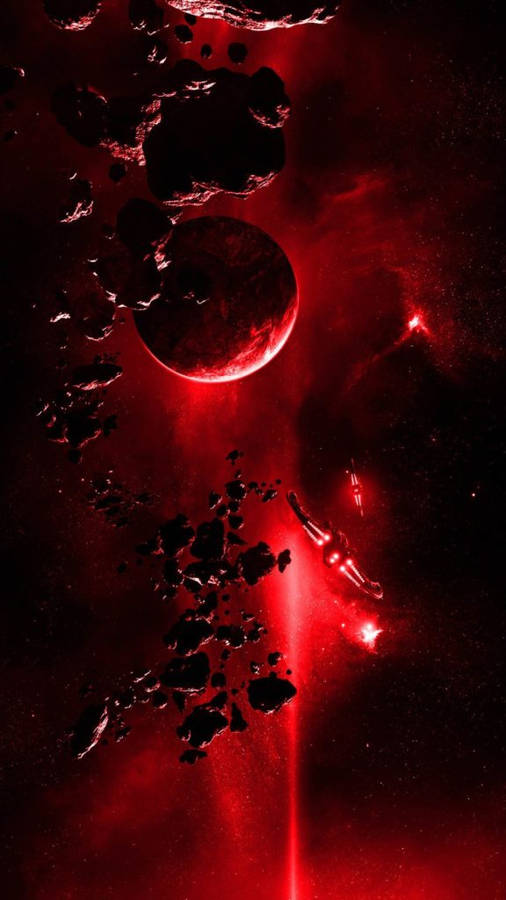 Red Planet And Galaxy Space Iphone Wallpaper