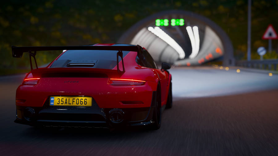 Red Porsche From Forza Horizon 4 Wallpaper