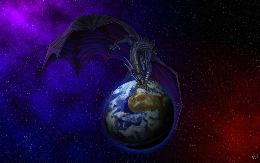 Red Purple Earth Dragon Wallpaper