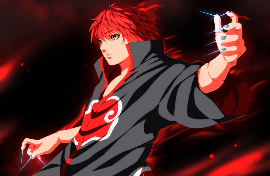 Red Sasori Akatsuki Chakra Strings Wallpaper