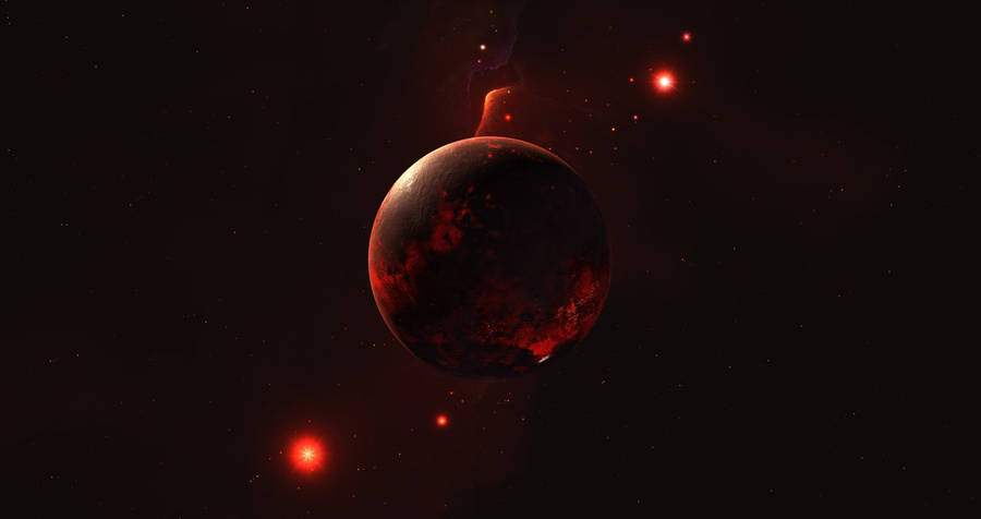 Red Space Background Wallpaper