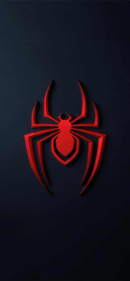 Red Spider Man Ps4 Logo On Black Background Wallpaper