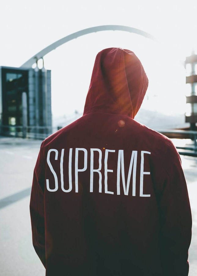 Red Supreme Hoodie Wallpaper