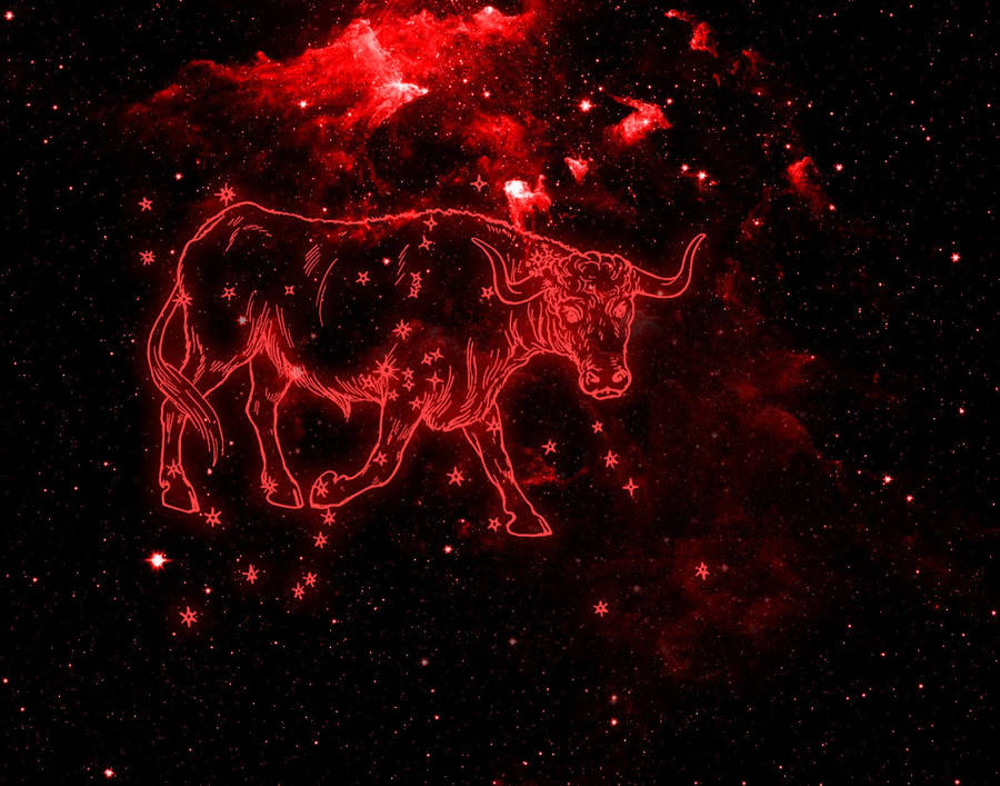 Red Taurus Zodiac Wallpaper