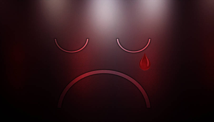 Red Tear Sad Aesthetic Emoji Wallpaper