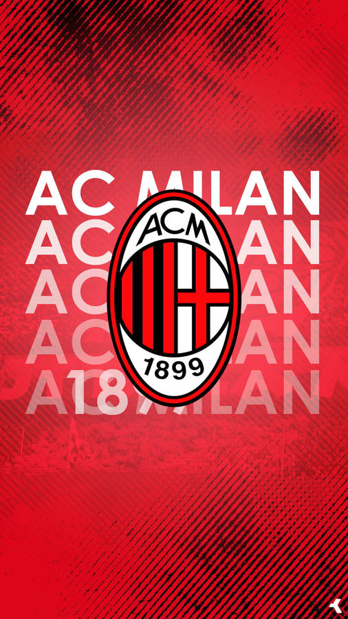 Red Textured Ac Milan Wallpaper