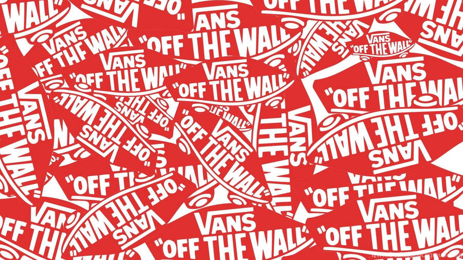 Red Vans Off The Wall Skate Pattern Wallpaper