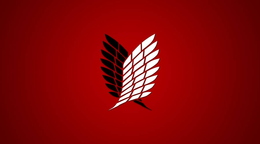 Red White Black Attack On Titan Logo Wallpaper