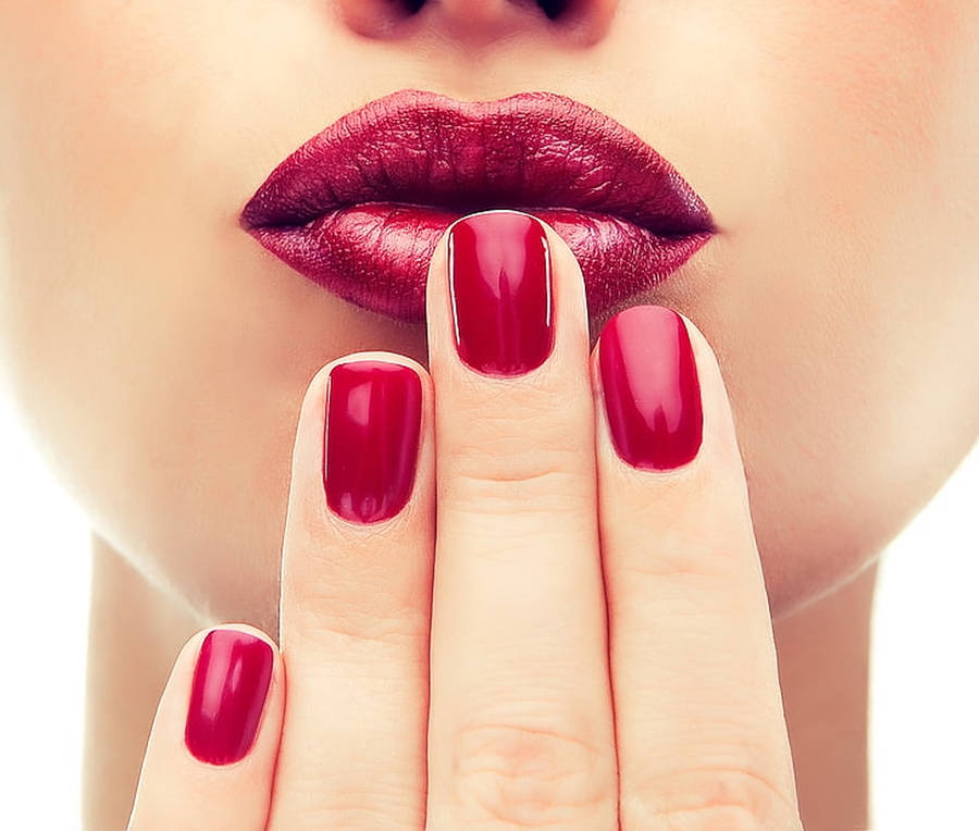 Red Wine Nails Wallpaper