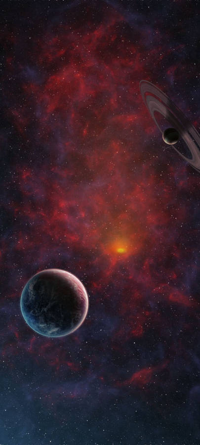 Redmi Note 10 Red Alien Space Wallpaper