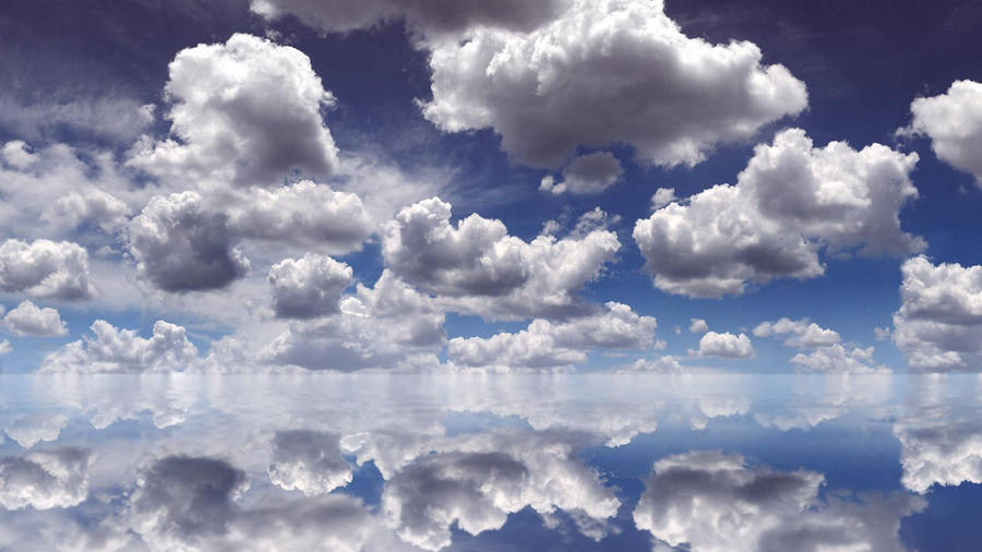 Reflection Of Blue Aesthetic Cloud Wallpaper