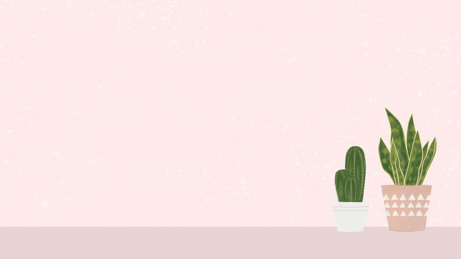 Refreshing Minimalist Plant Desktop Wallpaper