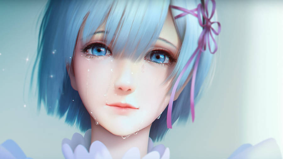 Rem Realistic Drawing Wallpaper