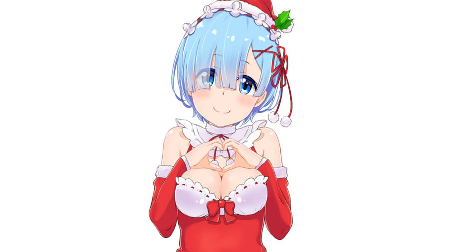 Rem With Santa Costume Wallpaper