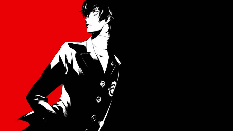 Ren Amamiya Red And Black Wallpaper