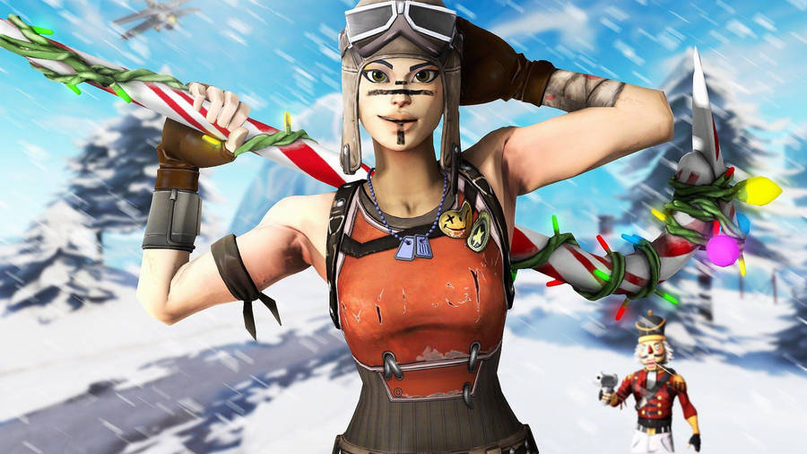 Renegade Raider Fortnite Christmas Theme Wallpaper