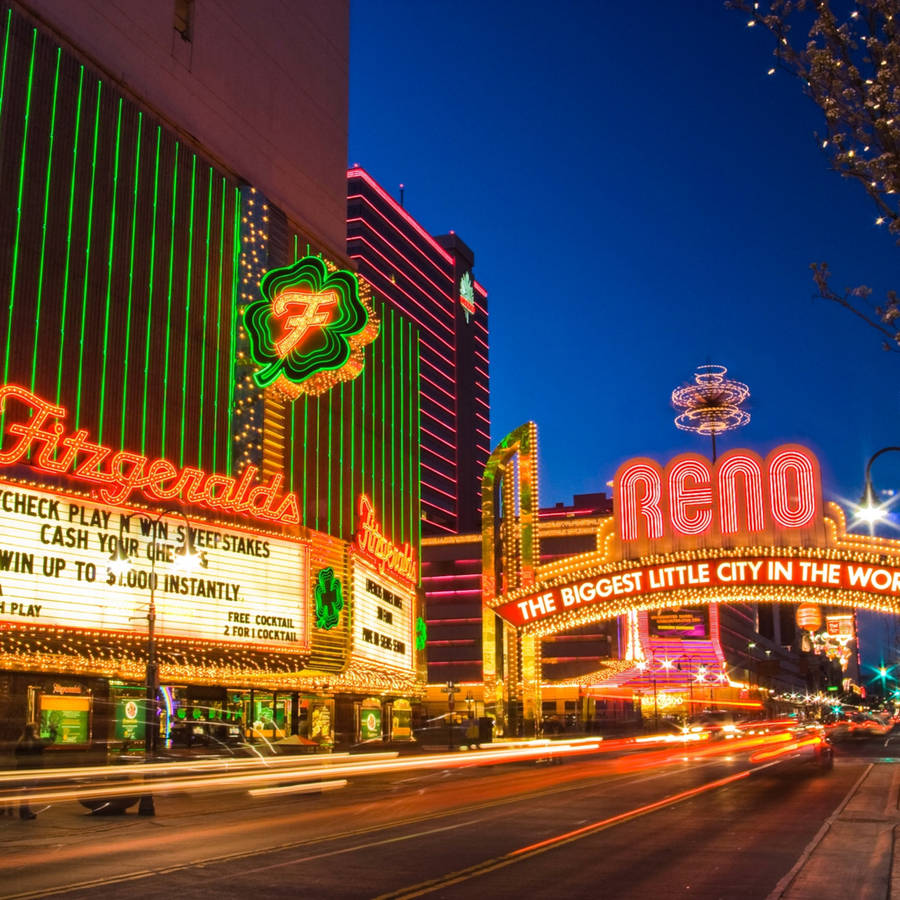 Reno's Vibrant Strip At Night Wallpaper