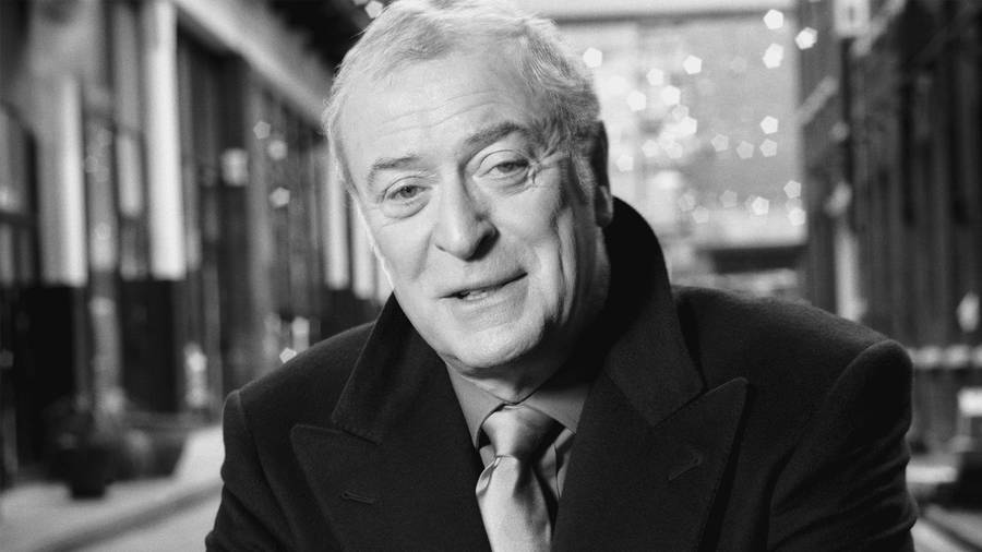 Renowned English Actor, Sir Michael Caine In Monochrome Wallpaper