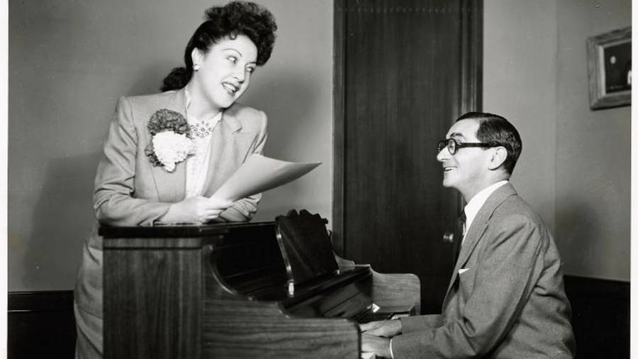 Renowned Singer Ethel Merman With Legendary Composer Irving Berlin Wallpaper