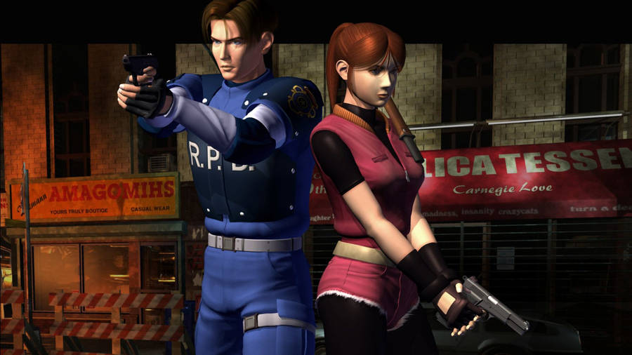 Resident Evil 2 1998 Leon And Claire Wallpaper