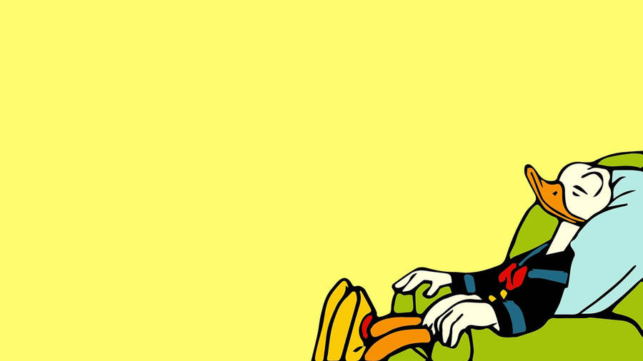 Resting Donald Duck Illustration Wallpaper