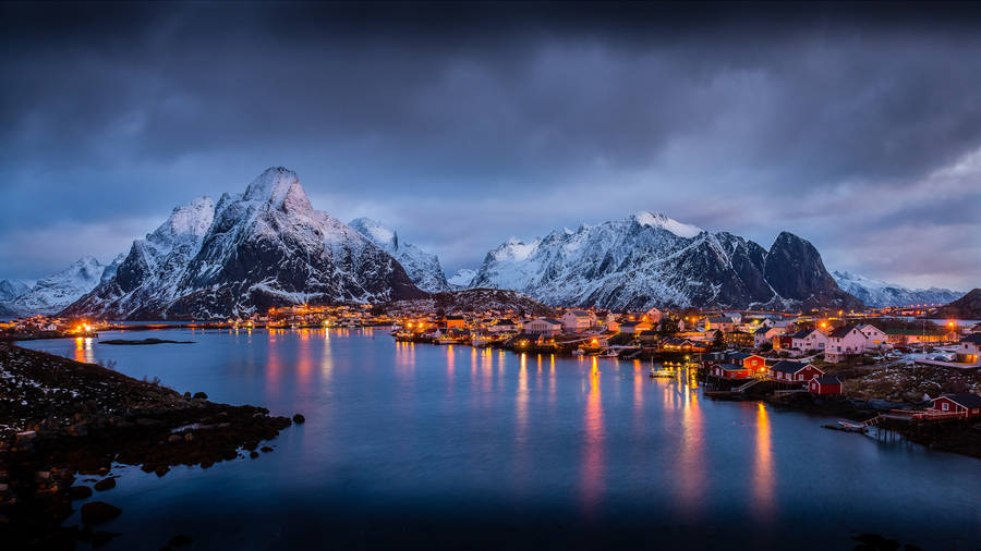 Retina Lofoten Winter Morning Wallpaper