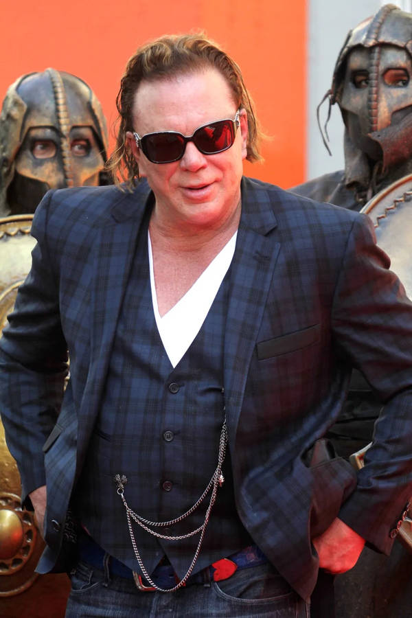 Retired Boxer Mickey Rourke At Immortals Event Wallpaper