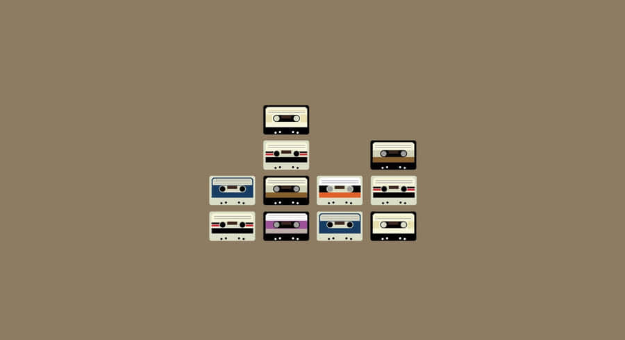 Retro Cassette Tape Collection Wallpaper