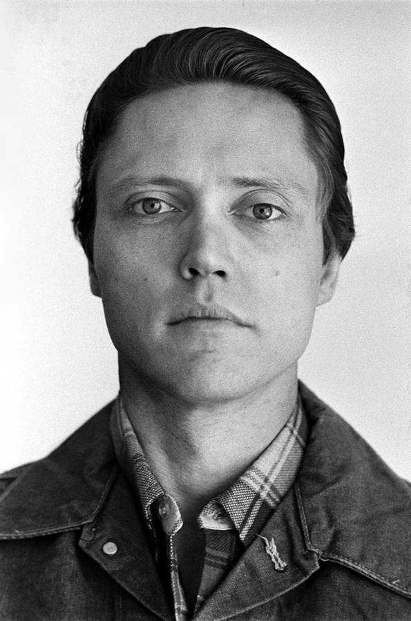 Retro Headshot Portrait Of Christopher Walken Wallpaper