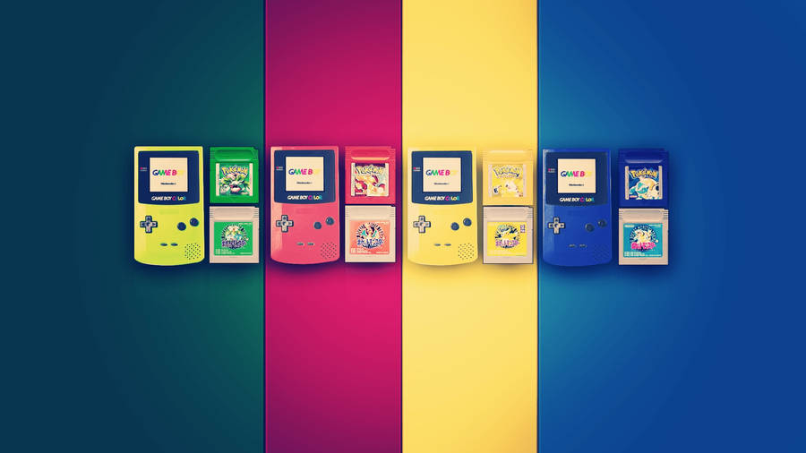 Retro Nintendo Game Boy Color And Pokemon Wallpaper