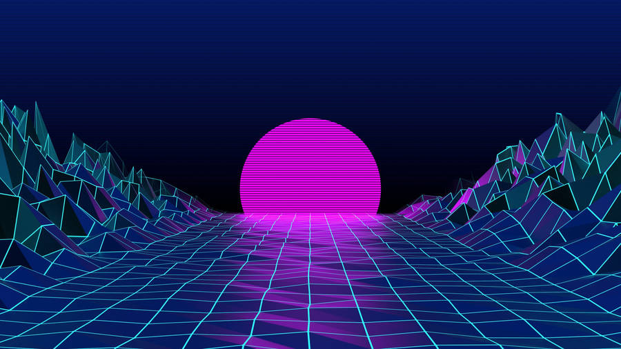 Retro Wave Sunrise Cover Wallpaper