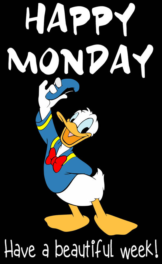 Rev Up Your Week With Donald Duck's Happy Monday Enthusiasm. Wallpaper