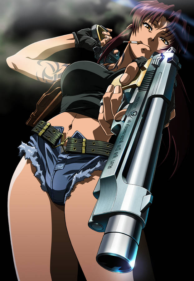 Revy Holding Gun Black Lagoon Wallpaper