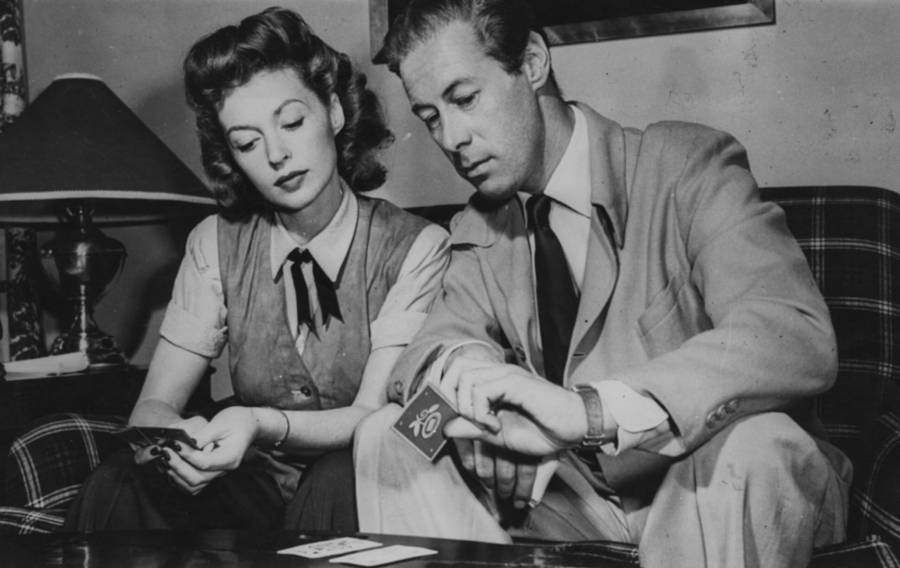 Rex Harrison And Lilli Palmer Playing Cards Wallpaper