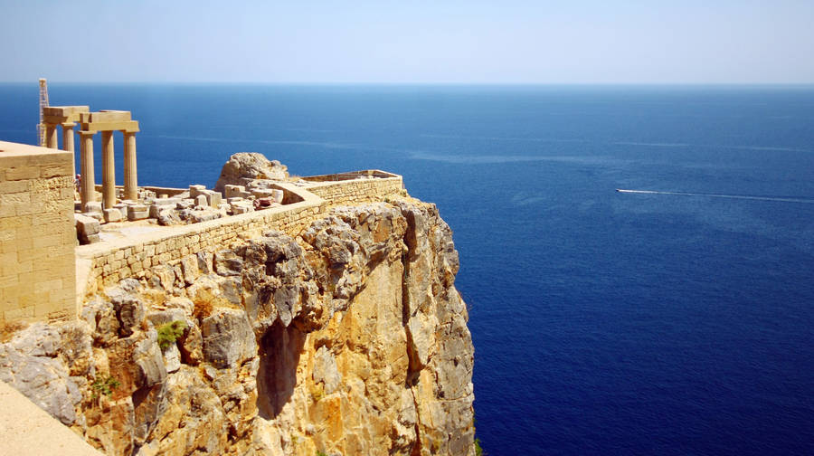 Rhodes Lindos Acropolis Ruins Wallpaper