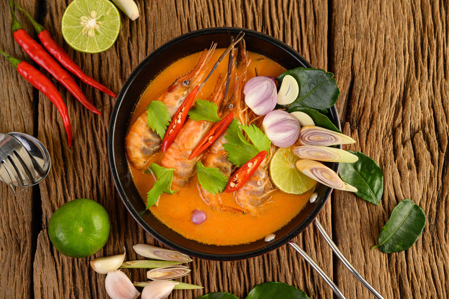 Rich Spicy Tom Yum Soup Wallpaper