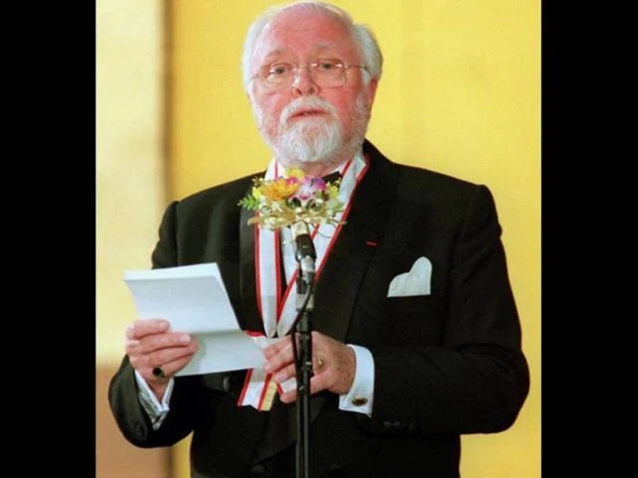 Richard Attenborough Speech Yellow Aesthetic Wallpaper