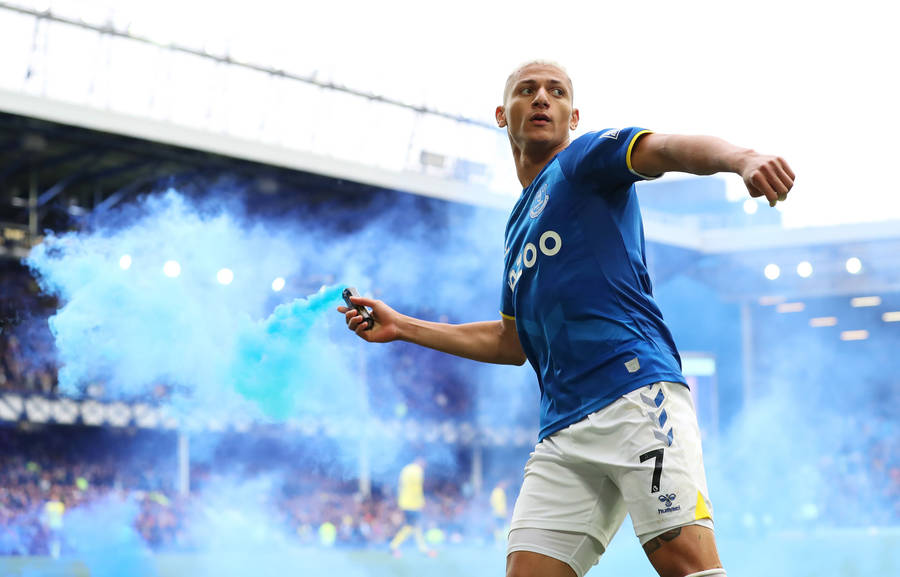 Richarlison De Andrade Throwing Smoke Flare Wallpaper