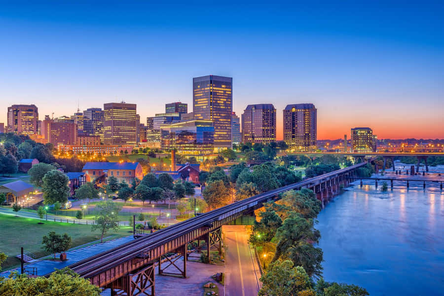 Richmond Skyline Dusk View Wallpaper