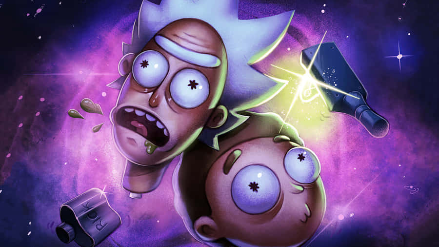 Rick And Morty 3d Eye Burst Art Laptop Wallpaper
