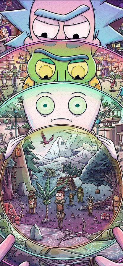 Rick And Morty Collage Iphone Wallpaper