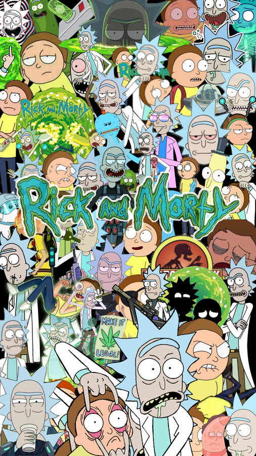 Rick And Morty Cool Collage Wallpaper