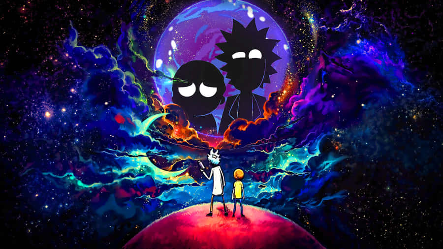 Rick And Morty Galaxy Cloud Art Laptop Wallpaper