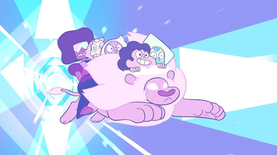 Riding Lion Steven Universe Ipad Wallpaper