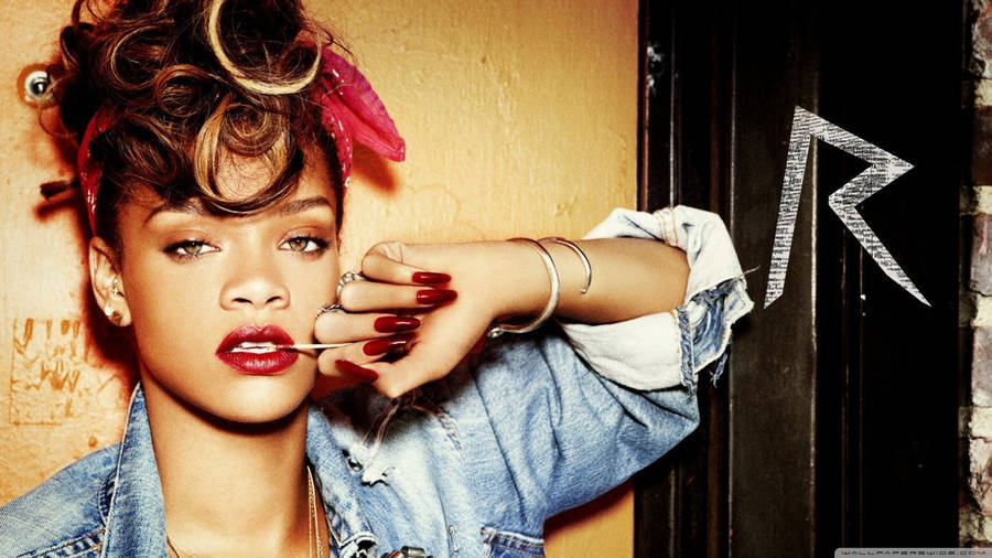 Rihanna Denim Vibes Wallpaper