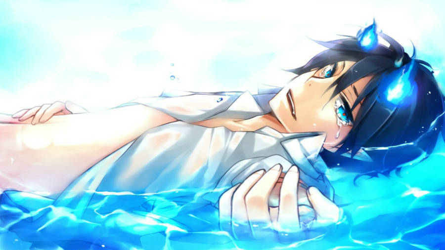 Rin In Water Blue Exorcist Wallpaper