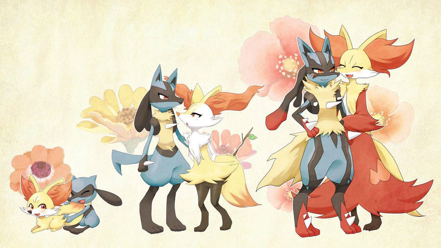 Riolu And Fennekin Growing Up Wallpaper